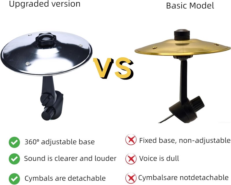 Cherishching Car Cymbal Air Vent Mount, Mini Drum Crash Cymbal Set with Mini Drum Stick,Crash Cymbal Drum for On-the-Road Rhythmic Entertainment Music Enthusiast Gift(Sliver) - Image 5
